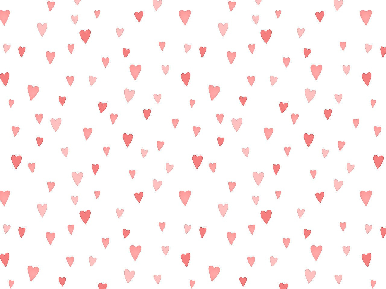 Heart Shapes on White Background